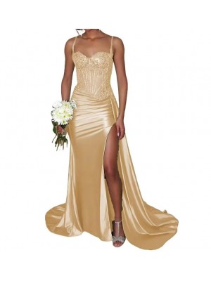 Vestito Donna Maxi Diciottesimo Festa Occasione Speciale Party Dress Champagne 110551